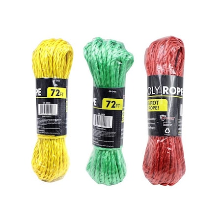 Jmk Diamond Visions 0.25 in. D X 72 ft. L Assorted Twisted Poly Rope 06-2408